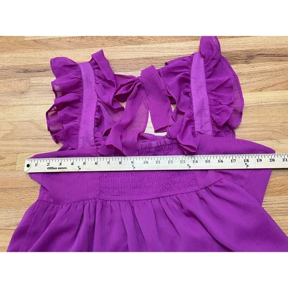 Banana Republic Women's L Purple Blouse Polyester Top Flutter Casual Smock-Frock - Picture 4 of 9